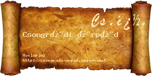 Csongrádi Árpád névjegykártya