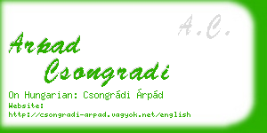 arpad csongradi business card