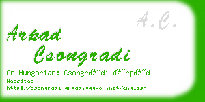 arpad csongradi business card